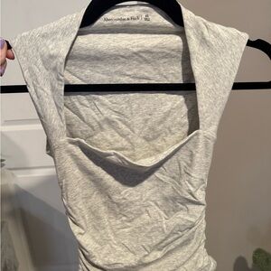 Abercrombie & Fitch Light Gray Cowl Neck Sleeveless Tank
